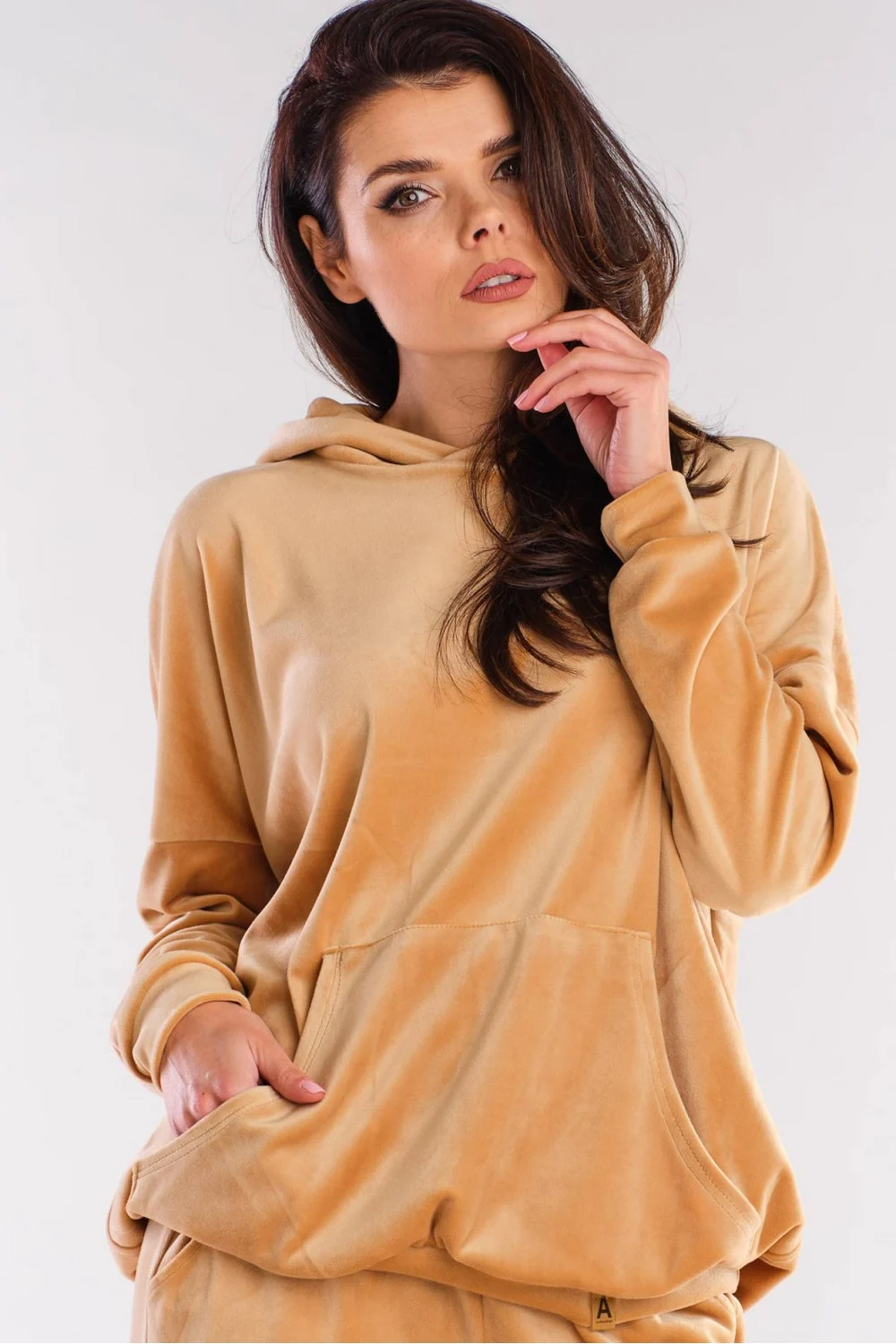 Sweatshirt à capuche oversize beige