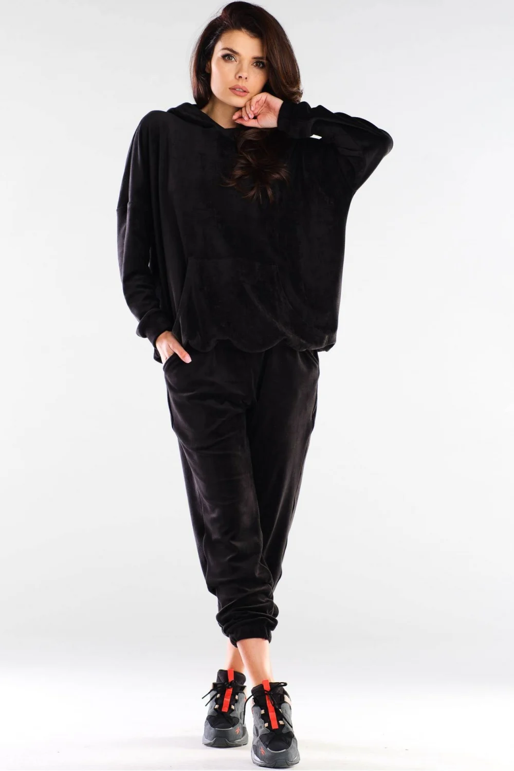 Sweatshirt à capuche oversize noir – Image 2