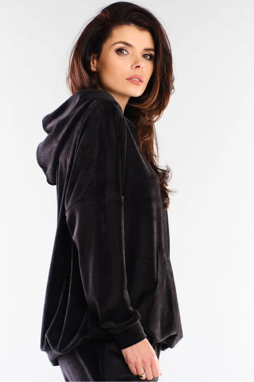 Sweatshirt à capuche oversize noir – Image 4
