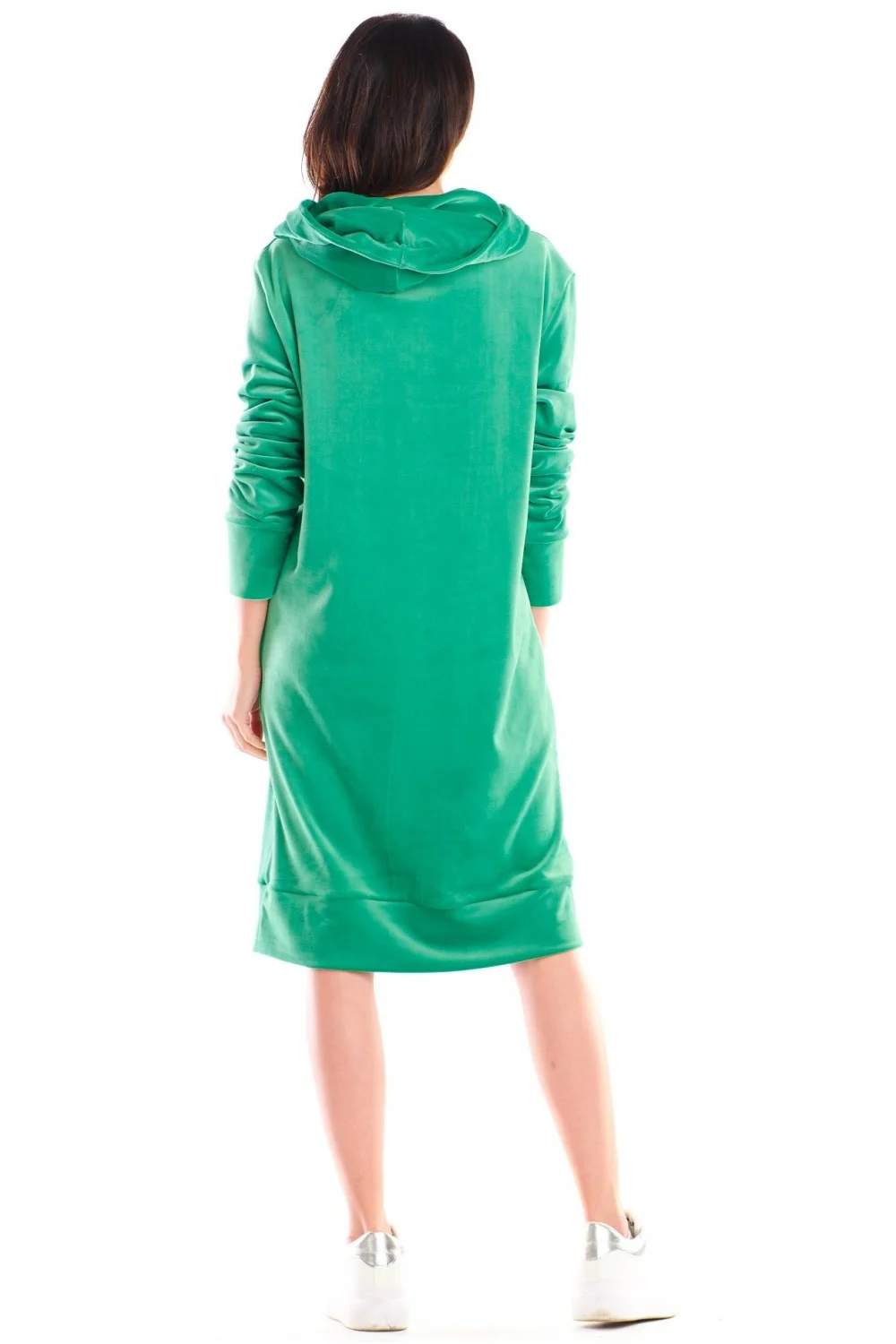 Robe midi verte en velours – Image 3