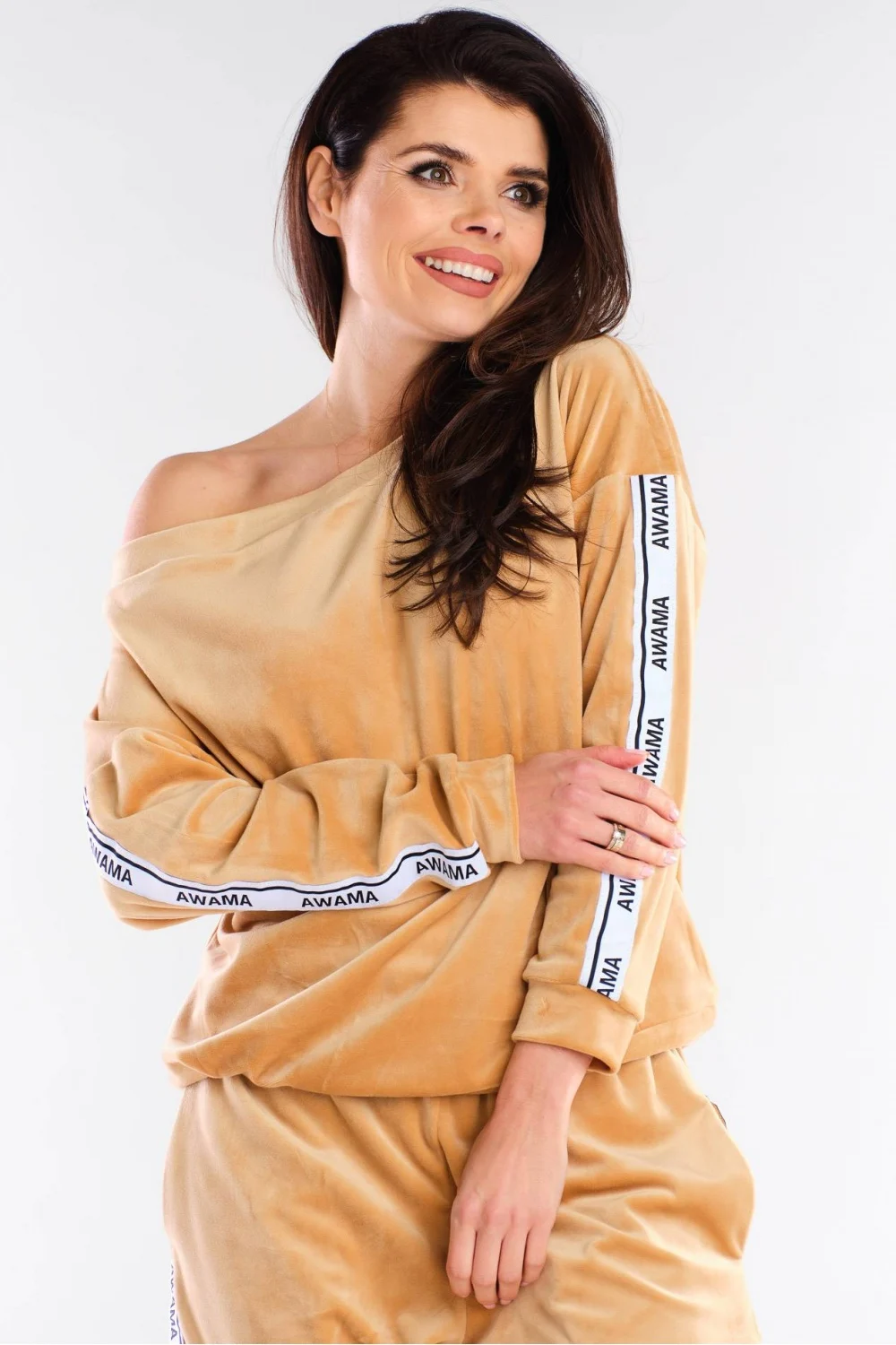 Sweatshirt beige à manches longues