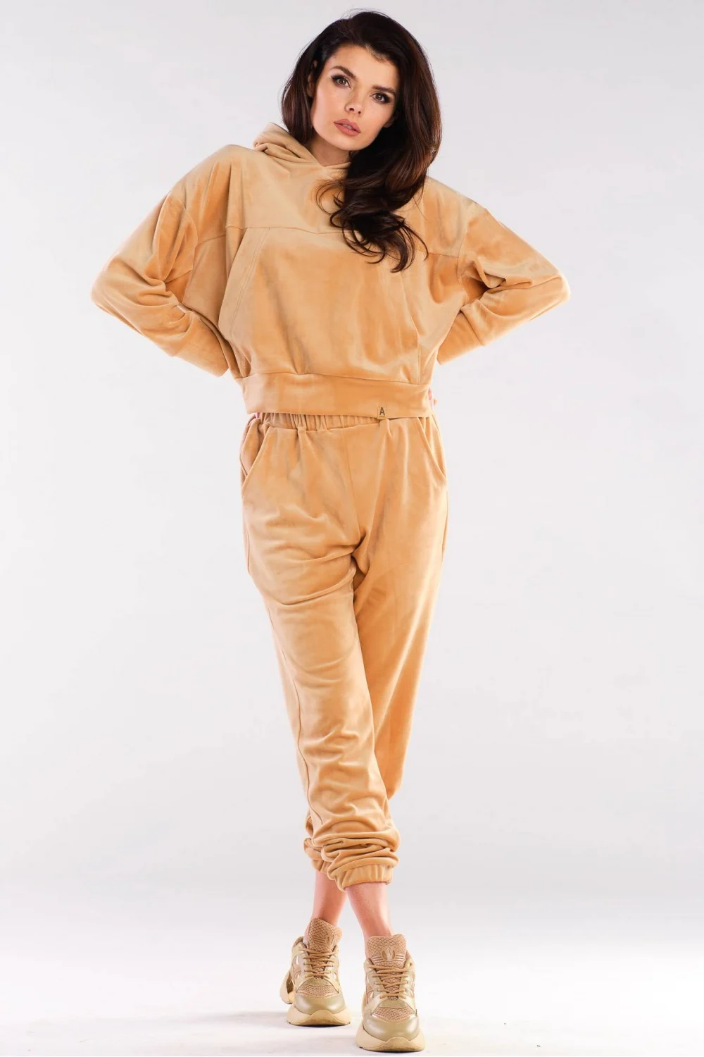 Sweatshirt à capuche beige – Image 2