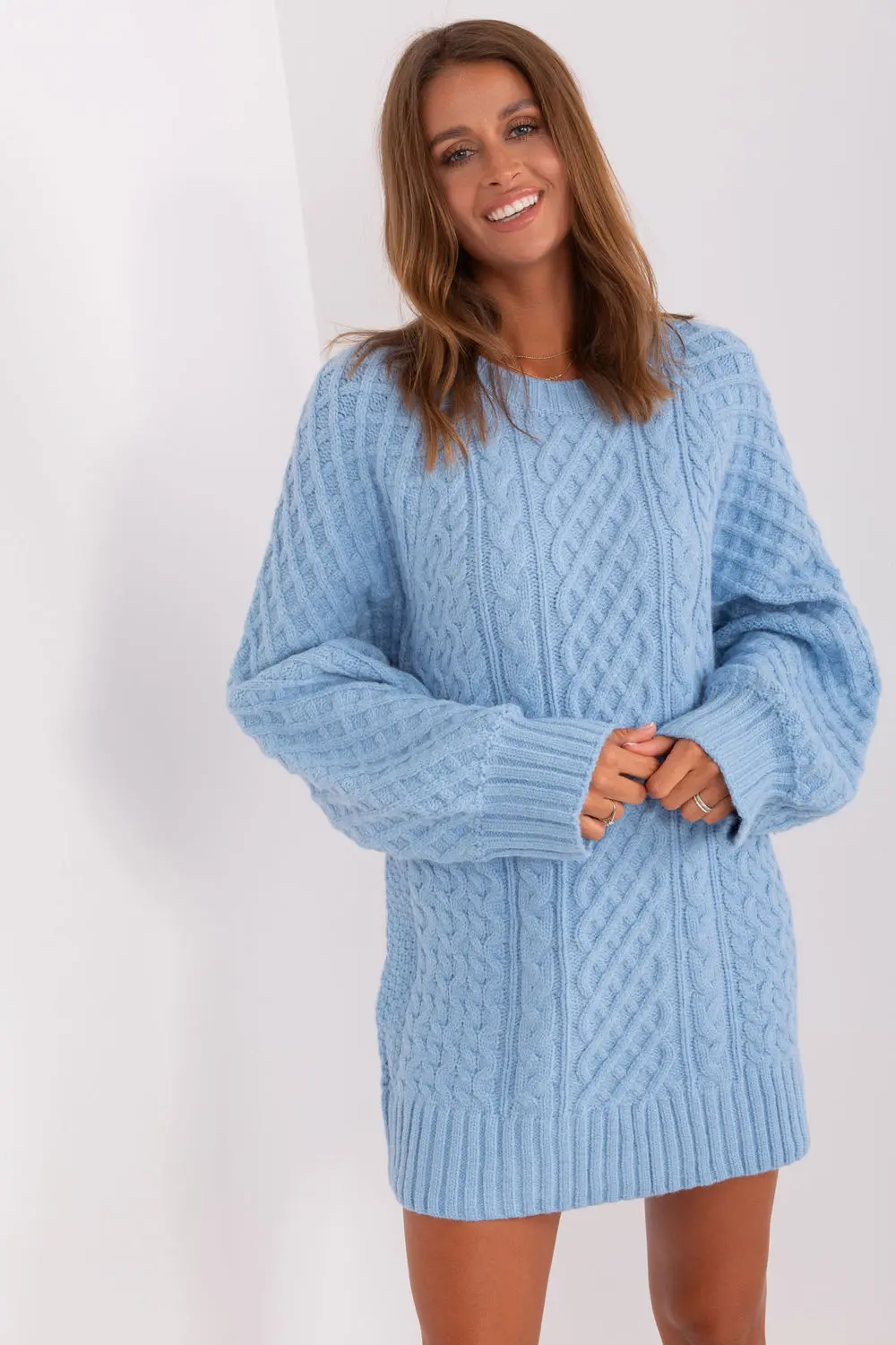 Chandail oversize long bleu