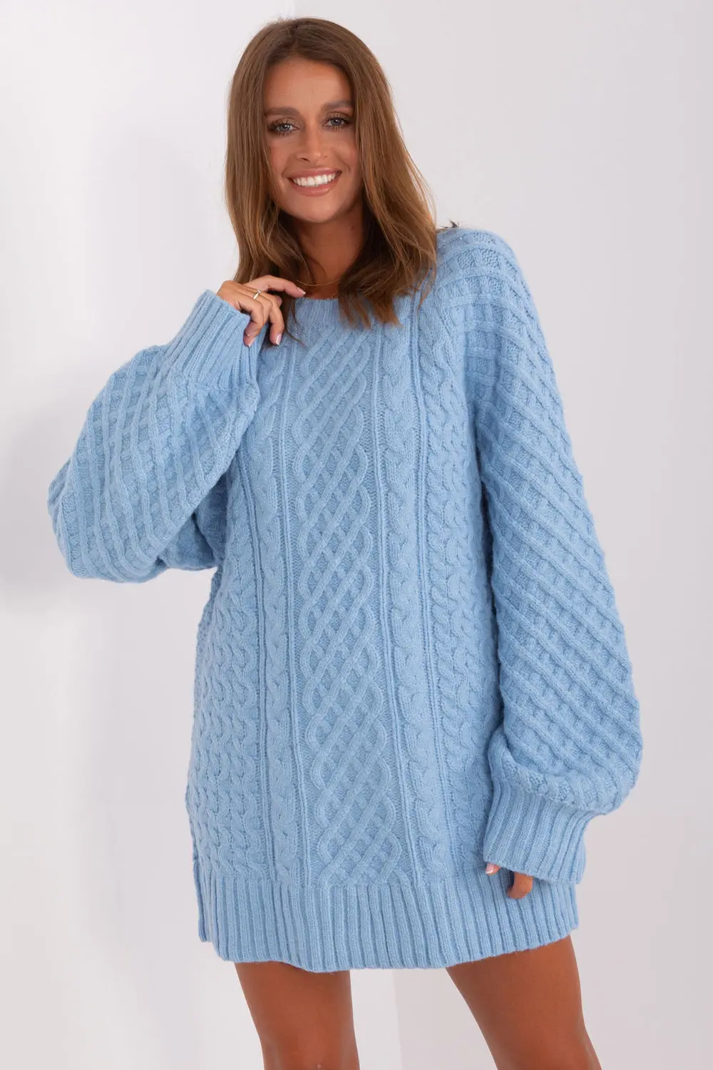 Chandail oversize long bleu – Image 3