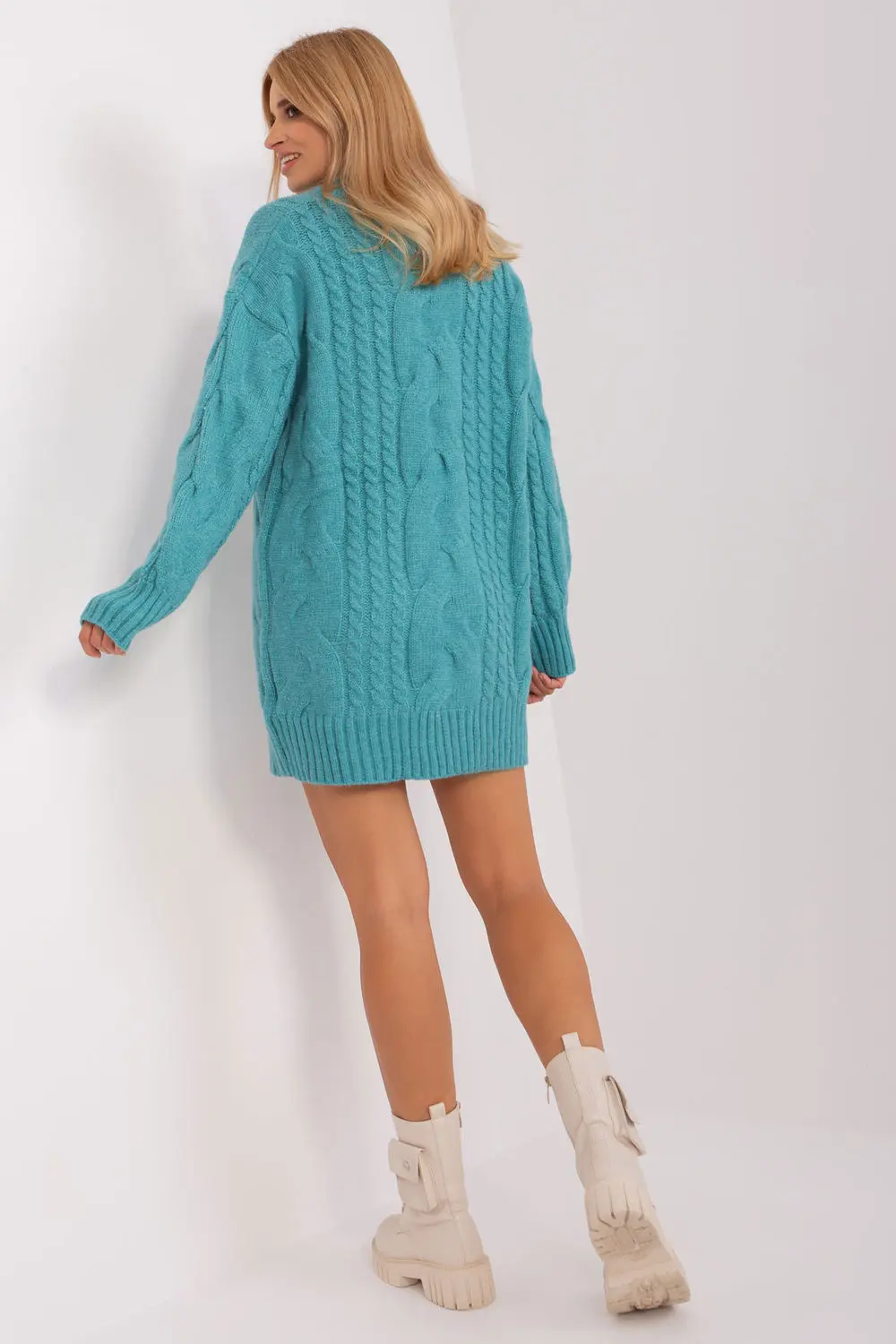 Chandail oversize long bleu – Image 3