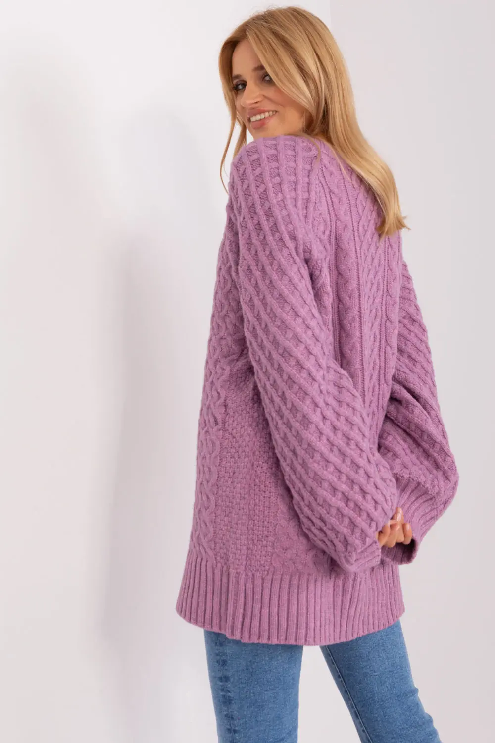 Chandail oversize long violet