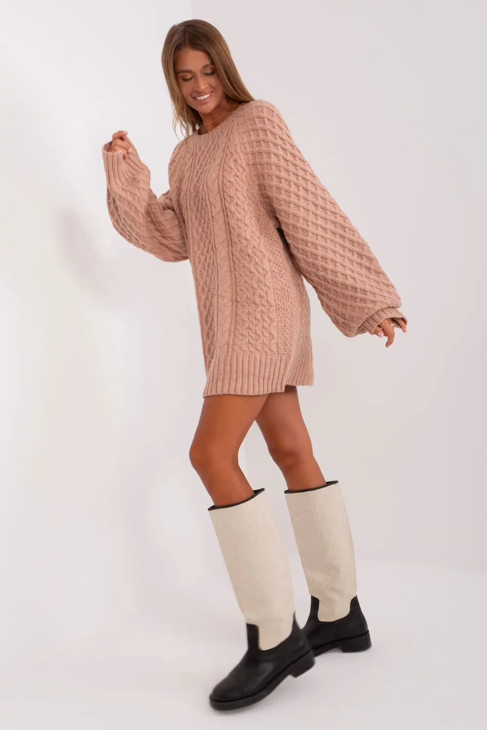 Chandail oversize long rose – Image 2