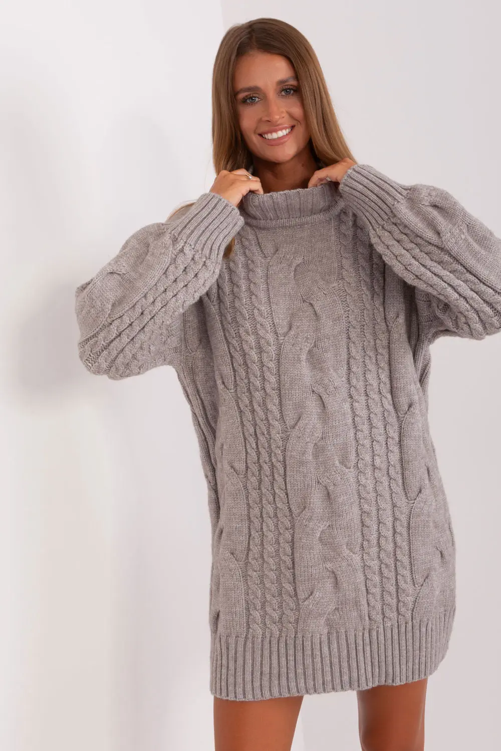 Chandail oversize long gris
