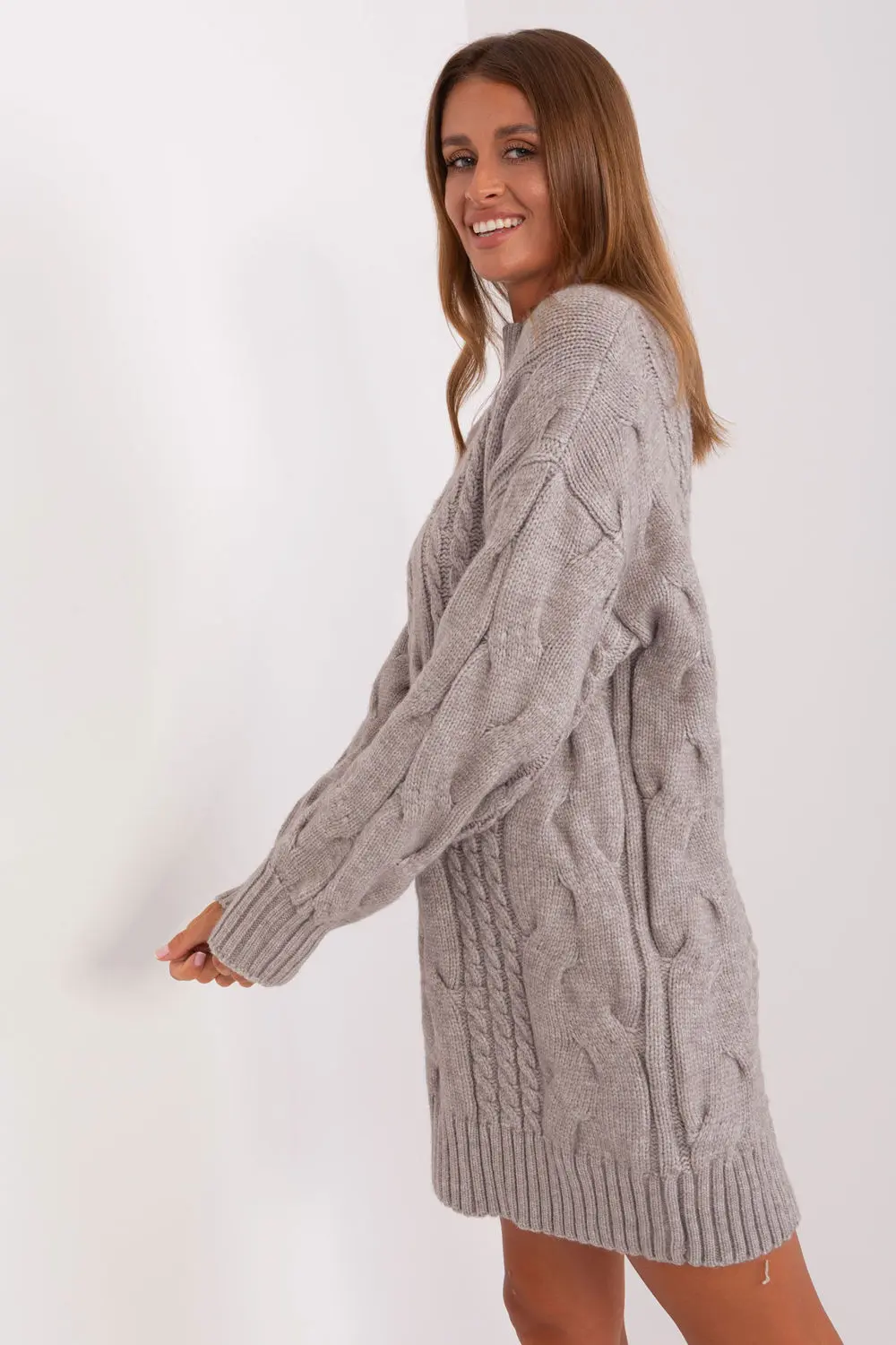 Chandail oversize long gris – Image 2