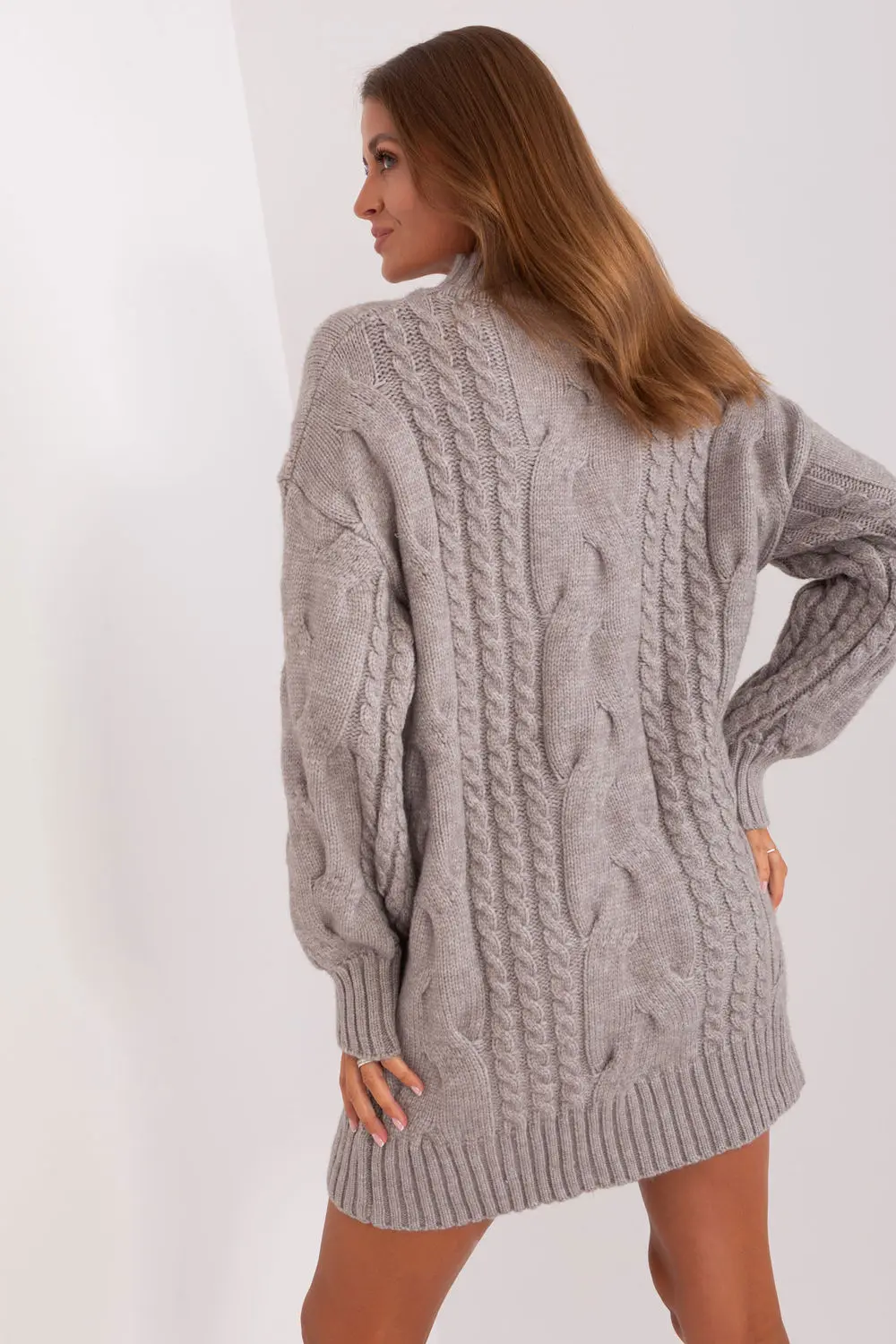 Chandail oversize long gris – Image 3