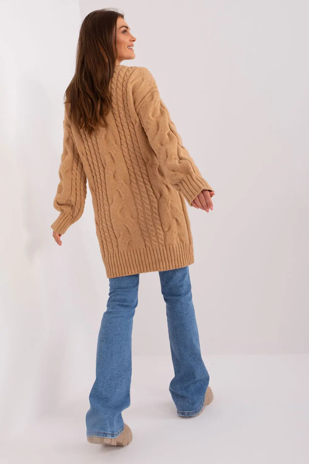 Chandail oversize long brun – Image 3