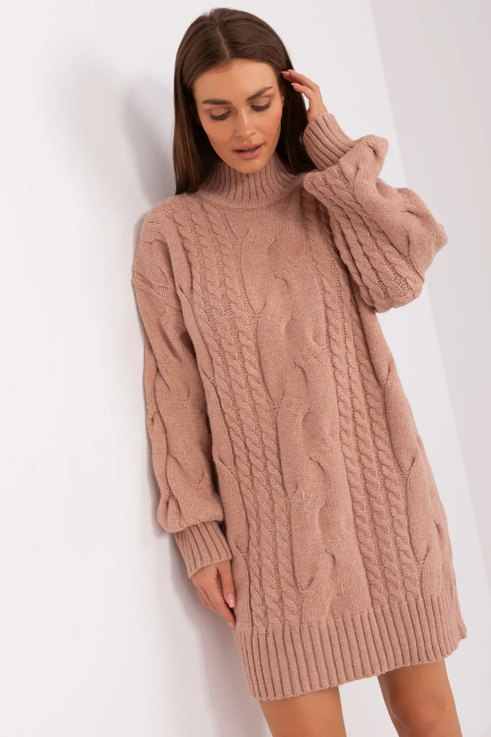 Chandail oversize long rose