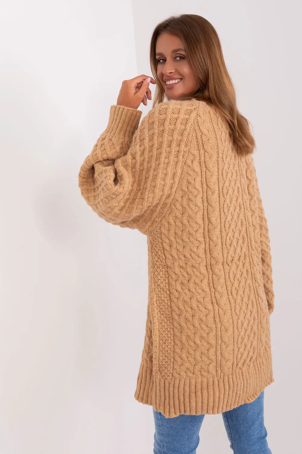 Chandail oversize long brun – Image 2