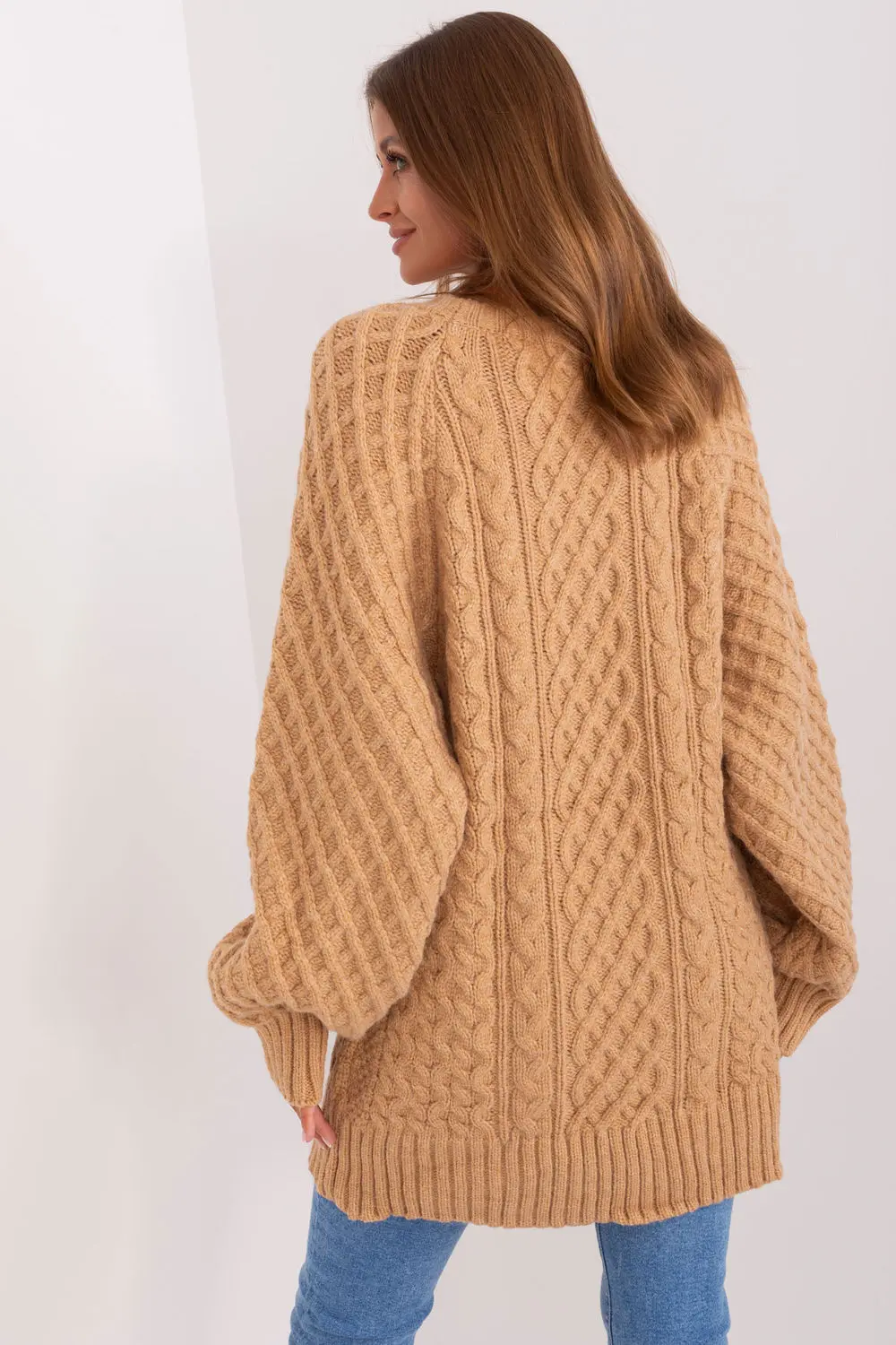 Chandail oversize long brun – Image 3