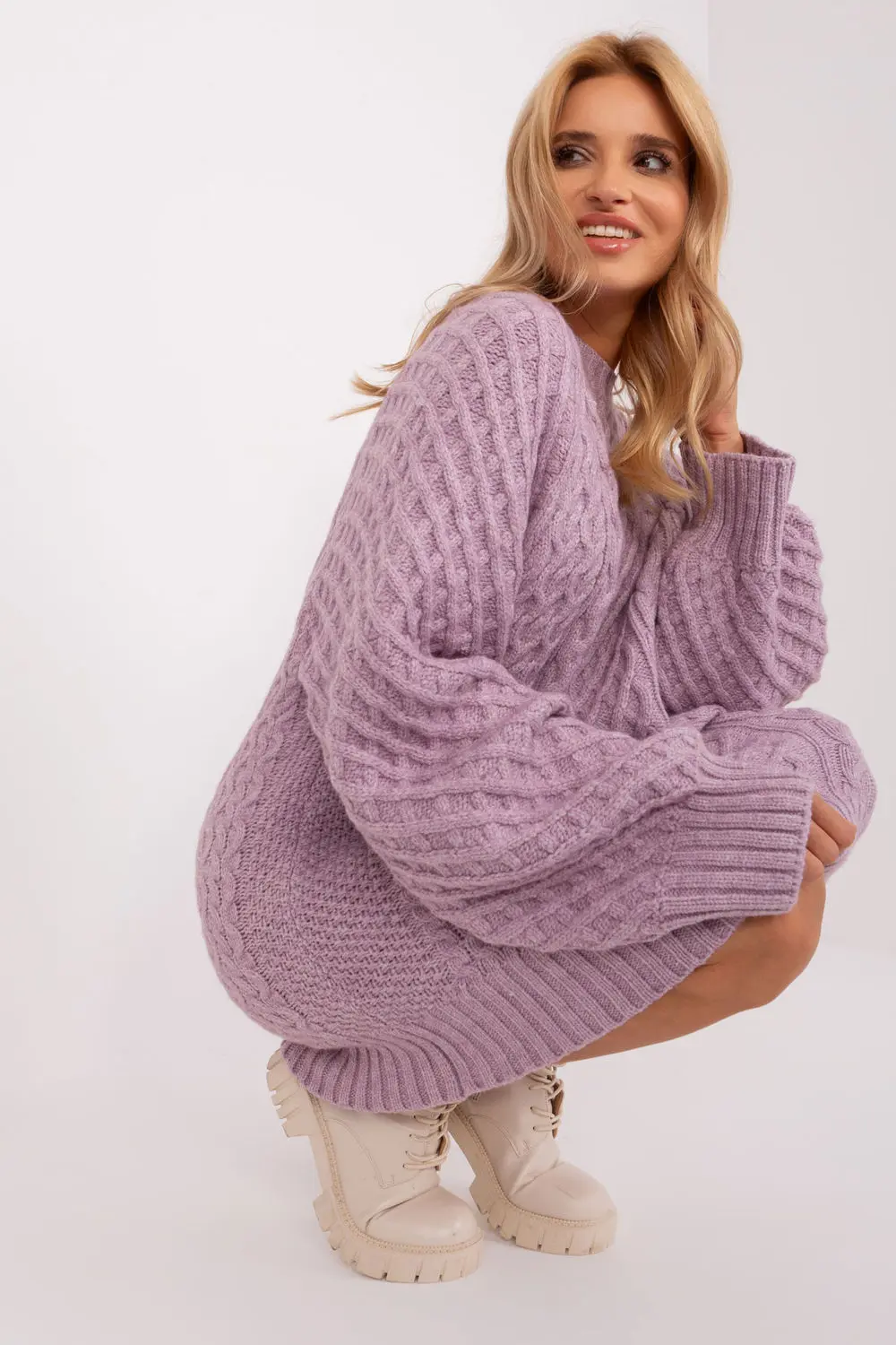 Chandail oversize long violet – Image 2