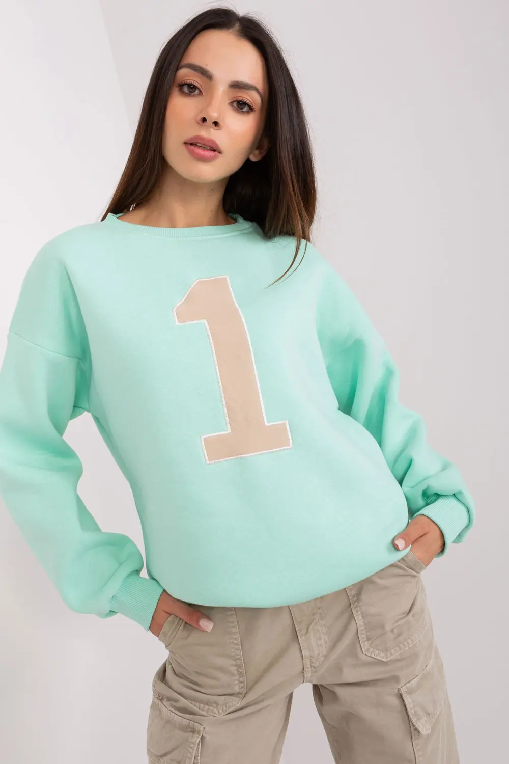 Sweatshirt vert imprimé