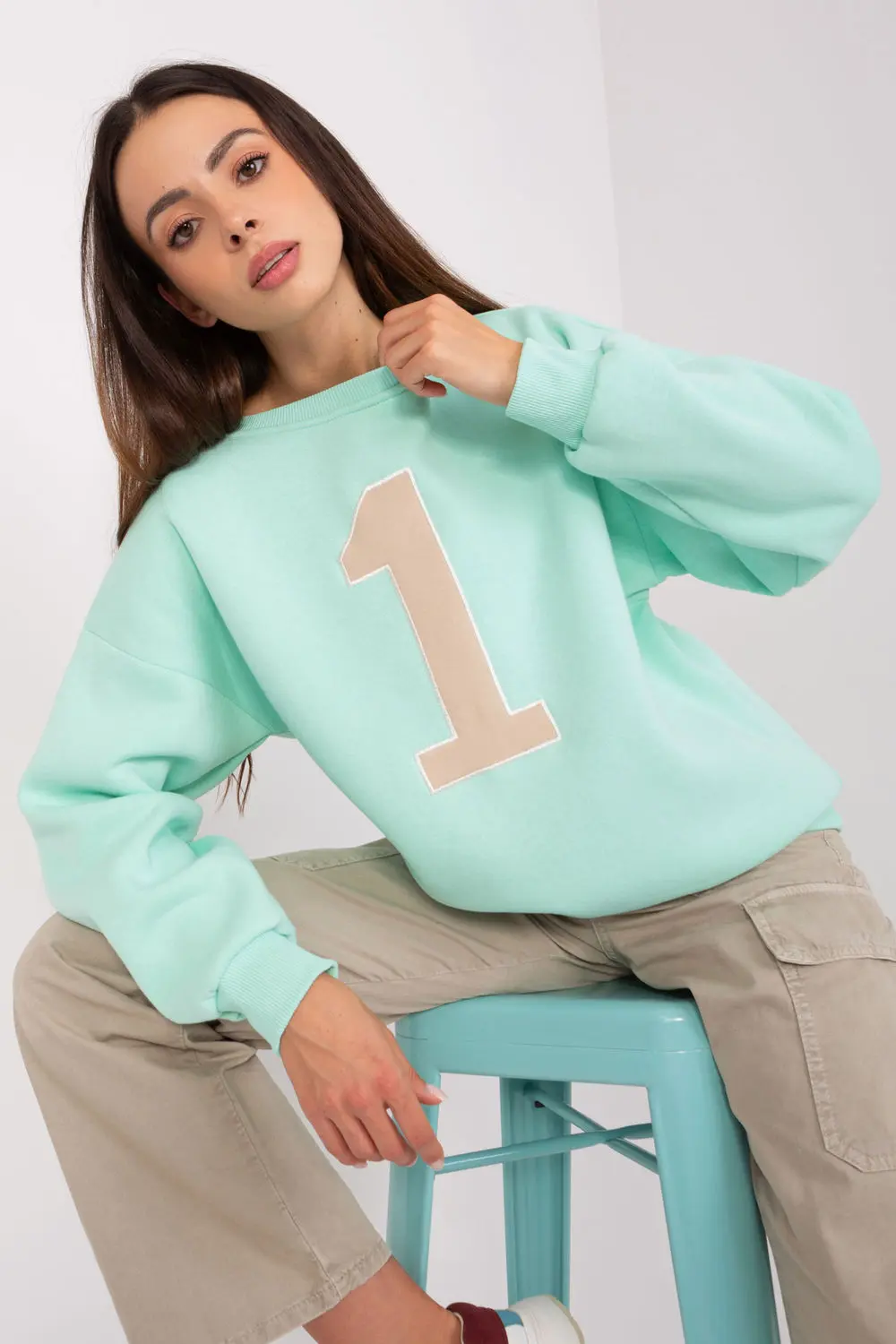 Sweatshirt vert imprimé – Image 2