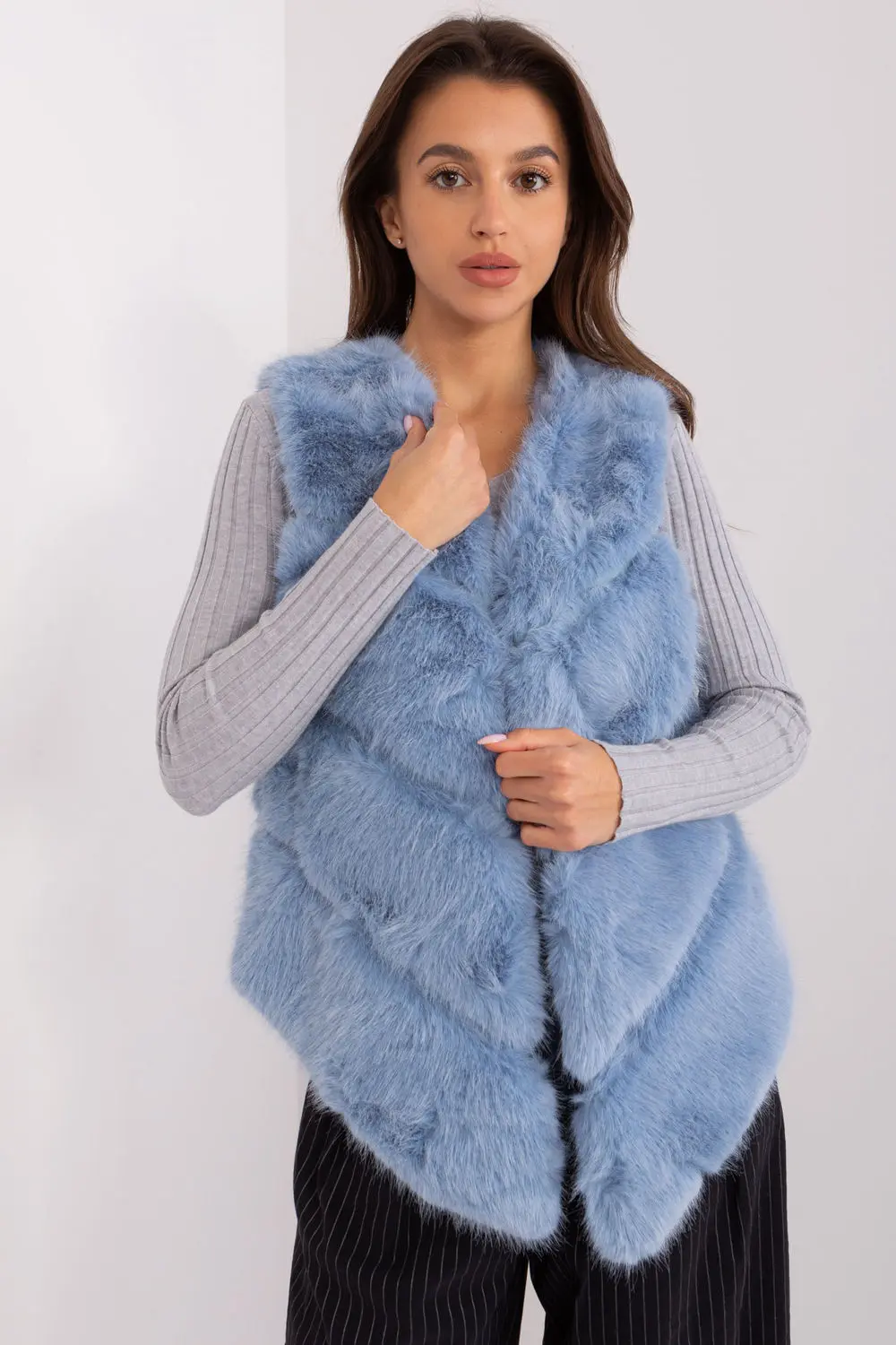 Gilet en fausse fourrure bleu